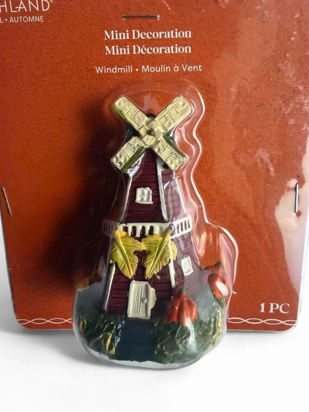Ashland Mini Windmill Decoration - Burgundy, Gold and Green